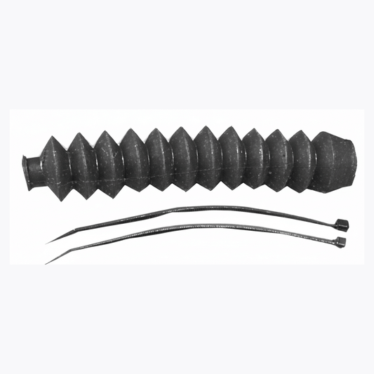 Soffietto in gomma nera con soffiettatura a diamante Ø38mm L190mm con fascette, protezione cavi