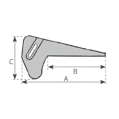 Musone di prua inox fisso, disegno tecnico con quote