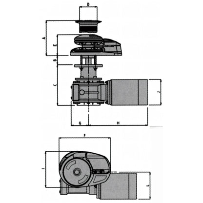 Verricello Lofrans X2 alluminio 1000W, disegno tecnico