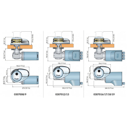 Verricello Quick DP2 con campana, disegno tecnico con dimensioni di ingombro