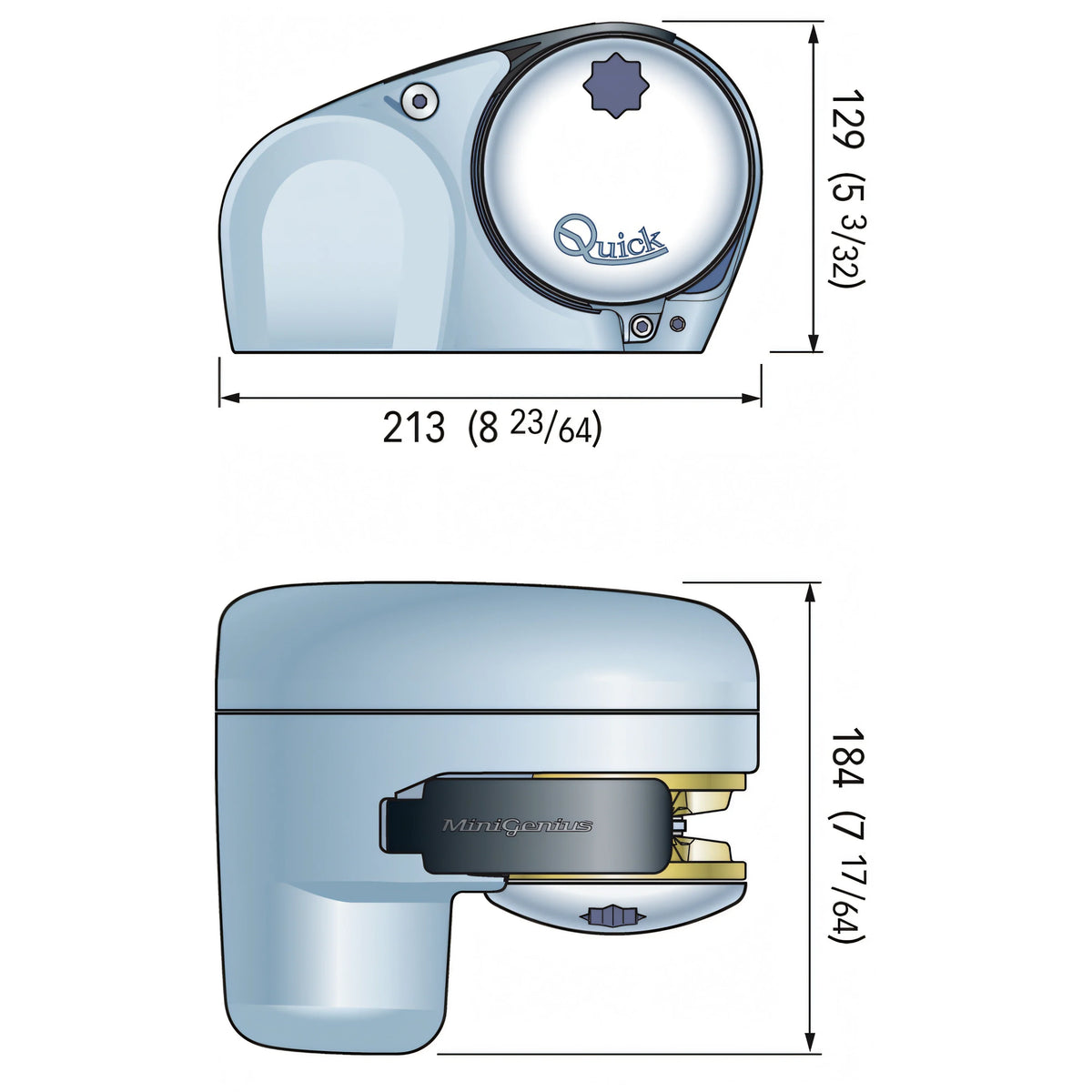 Verricello Quick Genius GP2 FF, disegno tecnico