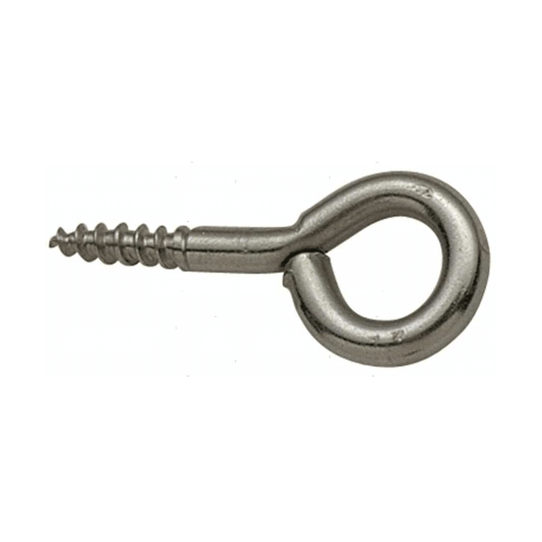 Occhiolo a vite in acciaio inox A4 color argento con anello aperto e filettatura autofilettante