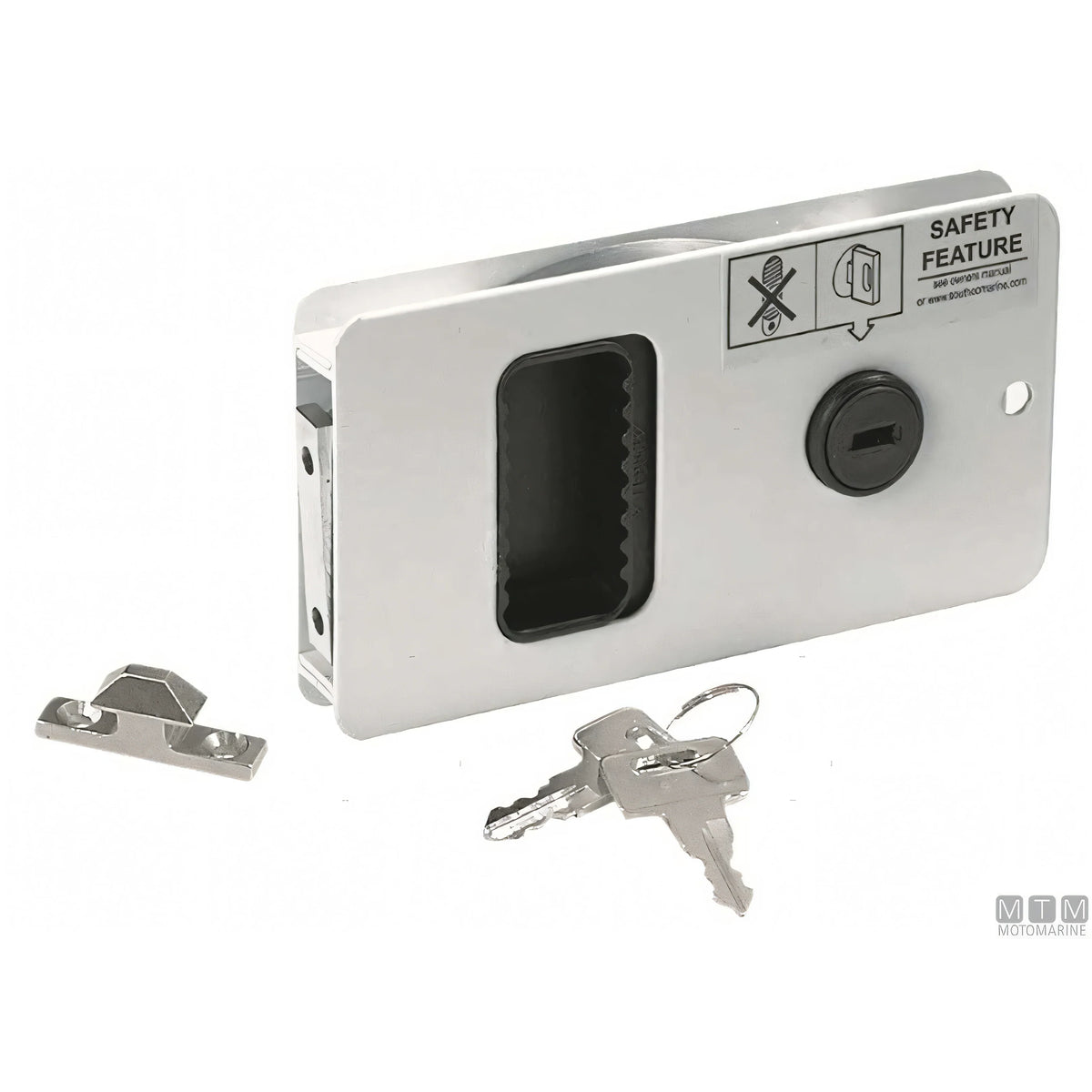 Southco Serratura a Filo Mobella Flush-Entry in Alluminio Anodizzato — Bianca