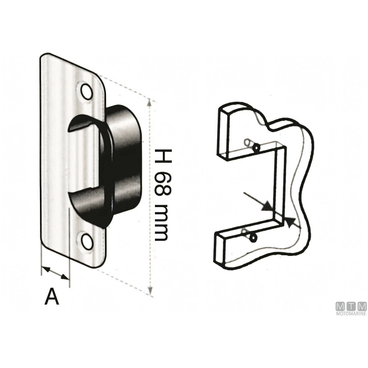 Serratura Southco Omni Spring Bolt con blocco interno in acciaio inox — >12,7 mm