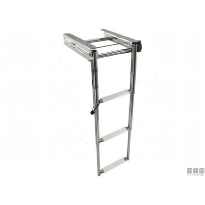 Motomarine scaletta telescopica sotto plancia acciaio inox — 3 gradini