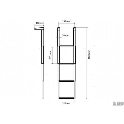 Motomarine scaletta telescopica slim acciaio inox — 3 gradini