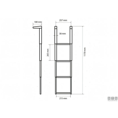 Motomarine scaletta telescopica slim acciaio inox — 4 gradini
