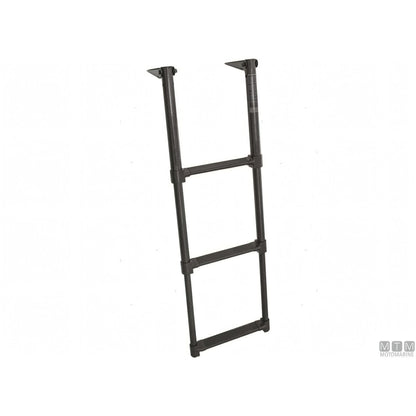 Scaletta telescopica ribaltabile in carbonio con supporti in acciaio inox per plancetta — 3 gradini