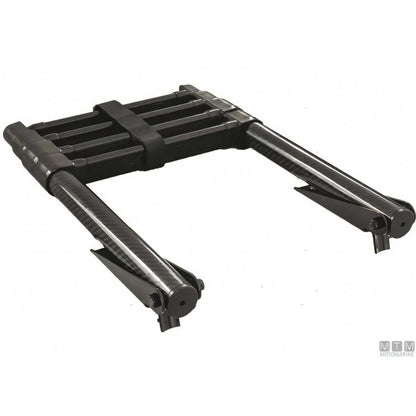 Scaletta telescopica ribaltabile in carbonio con supporti in acciaio inox per plancetta — 3 gradini
