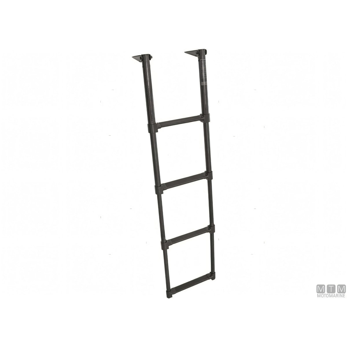 Scaletta telescopica ribaltabile in carbonio con supporti in acciaio inox per plancetta — 4 gradini