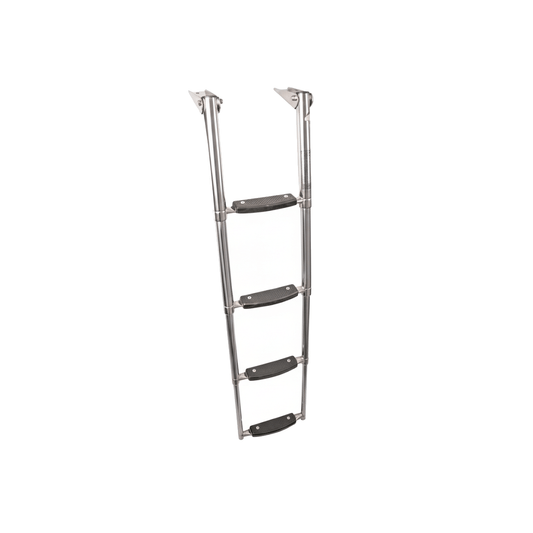 Scaletta inox telescopica 3 gradini UP WS, struttura argentata con gradini antiscivolo neri