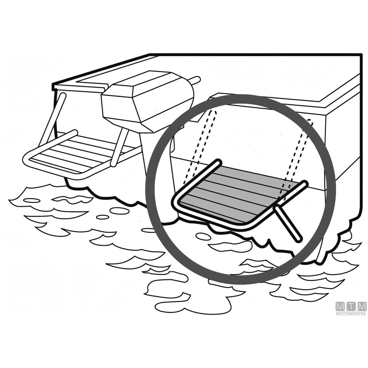 Motomarine Plancetta Minox in acciaio inox e legno — S – 270x390 mm