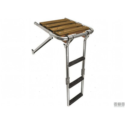 Plancetta Minox Motomarine con scaletta in acciaio inox e legno — S (2 gradini)