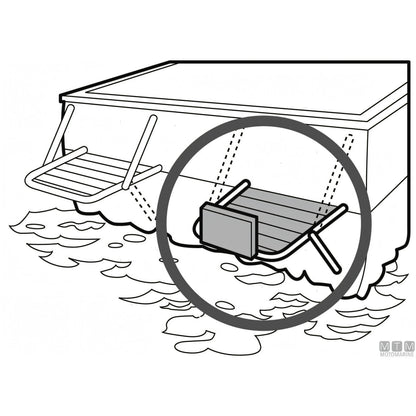 Motomarine plancetta Minox con supporto motore in acciaio inox e legno — S - 270x390 mm