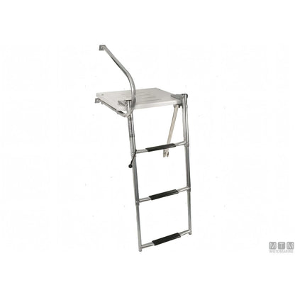 Motomarine plancetta di poppa con scaletta inox e piano in polimero — 355 x 450 mm