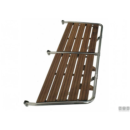 Ceredi plancia di poppa Large acciaio inox e doghe in legno — 150x55 cm