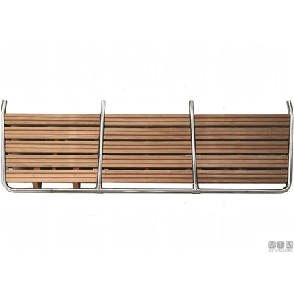 Ceredi plancia di poppa Large acciaio inox e doghe in legno — 200x55 cm
