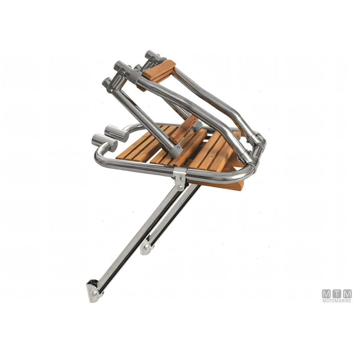 Plancetta Tinox S Motomarine vista dall'alto, doghe in legno marino Doussie