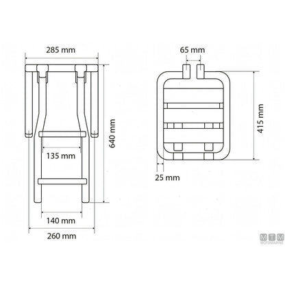 Scaletta pieghevole a 2 gradini della plancetta Tinox S Motomarine in acciaio inox