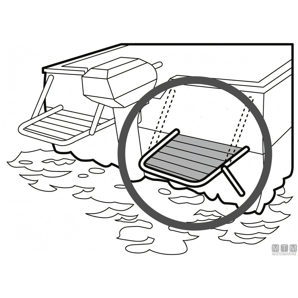 Motomarine plancetta TKC acciaio inox e teak — vista 2