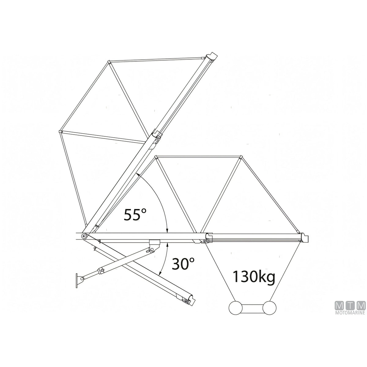 Motomarine passerella idraulica Smeraldo acciaio inox — 200 cm - 12V