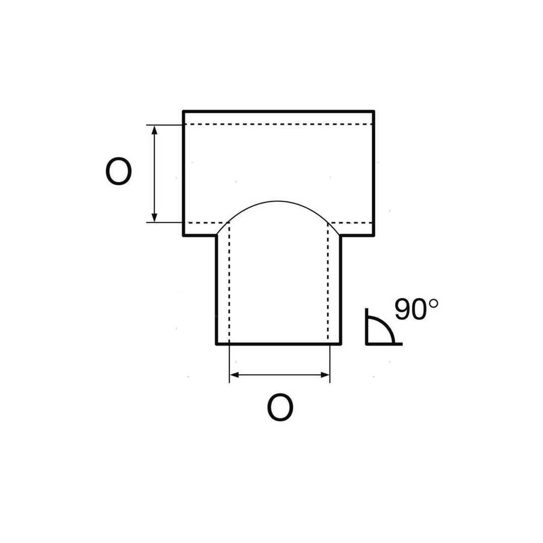 Scheda tecnica Giunto T 90° in Acciaio Inox AISI 316 con dimensioni outlet