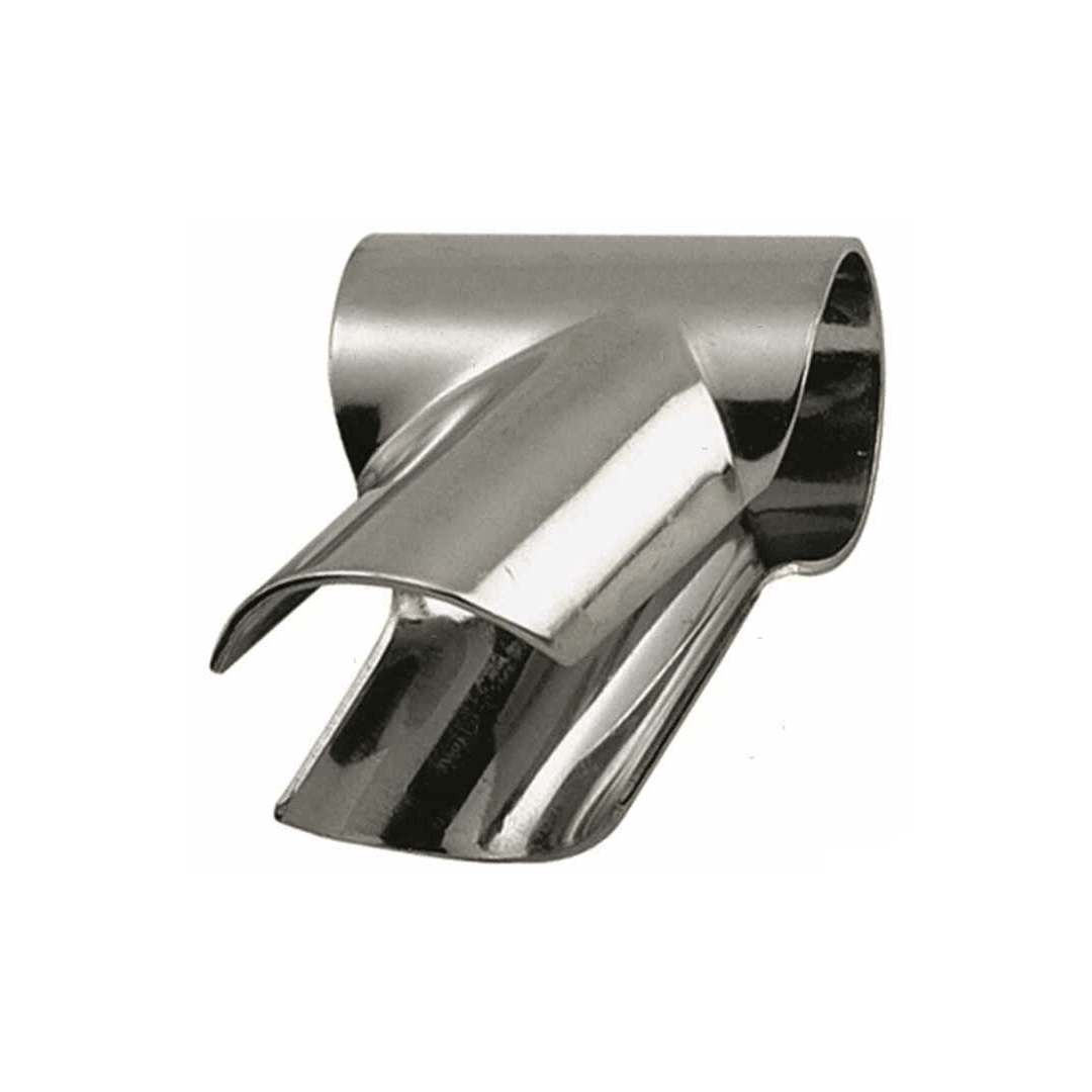 Giunto T aperto 60° in acciaio inox lucido stampato per corrimano, raccordo a tre vie