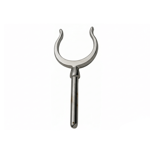 Scalmiere in ottone cromato a forcella con gambo cilindrico, Ø 48 mm, colore argento