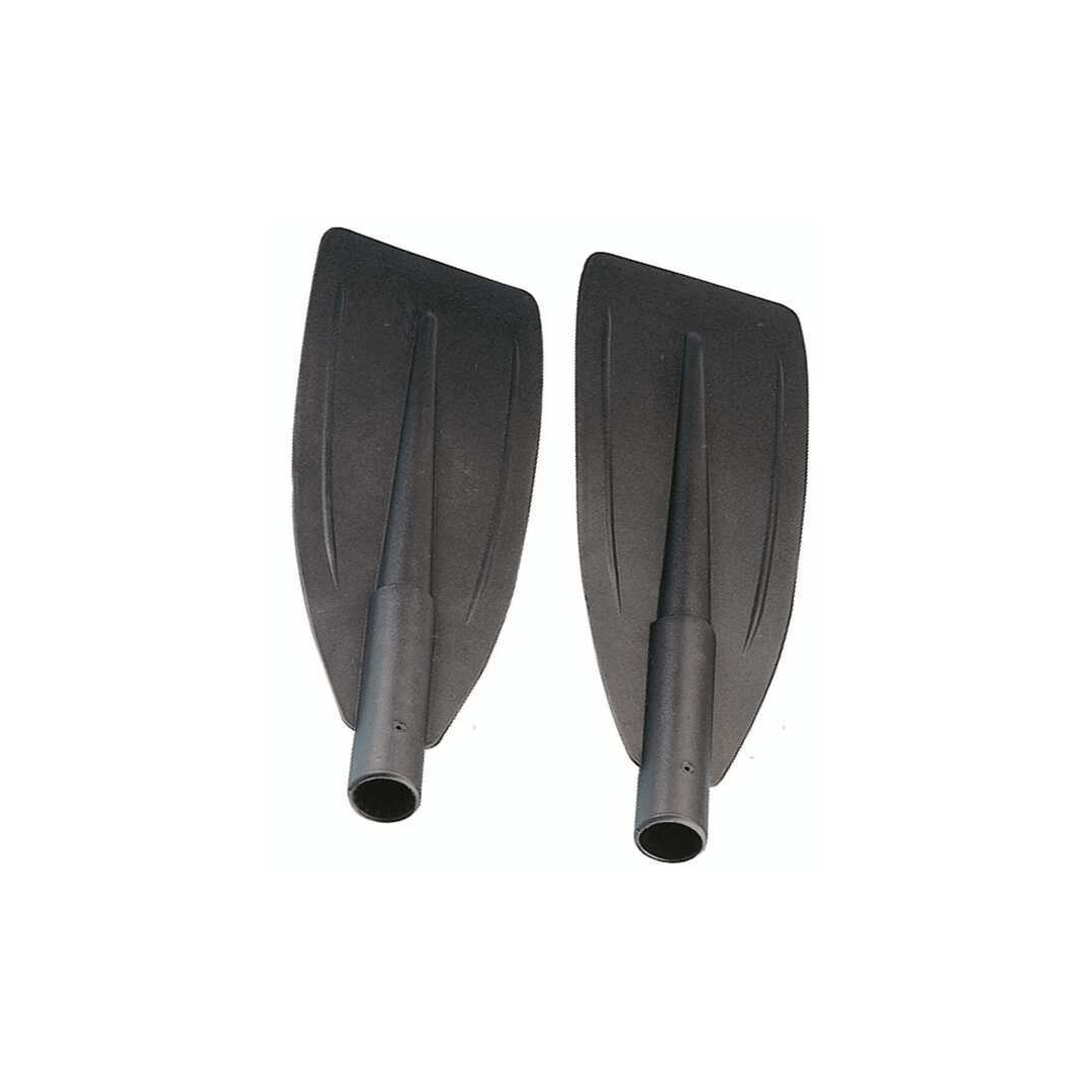 Coppia pale nere per remi e pagaie Ø 35 mm, 50x17 cm, in plastica rigida con nervature
