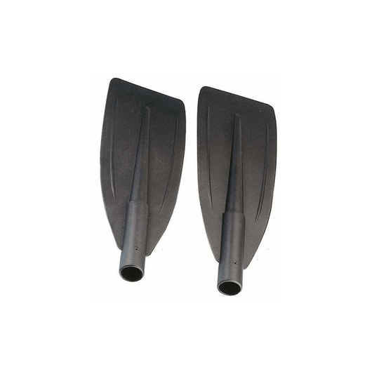 Coppia pale nere per remi e pagaie Ø 35 mm, 50x17 cm, in plastica rigida con nervature