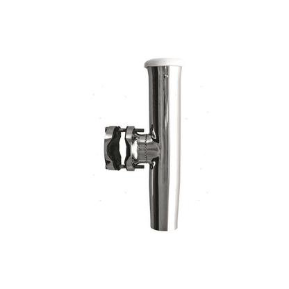 Supporto portacanne in acciaio inox lucido con morsetto regolabile per tubo Ø 22-25 mm