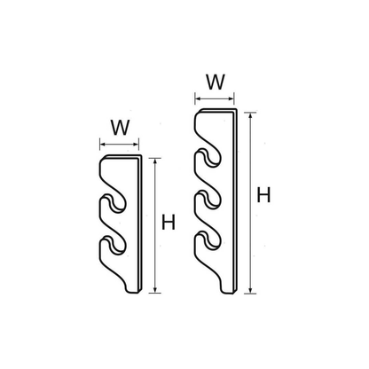 Scheda tecnica Supporto 3 Posti Portacanne da Riposo a Parete con dimensioni H e W