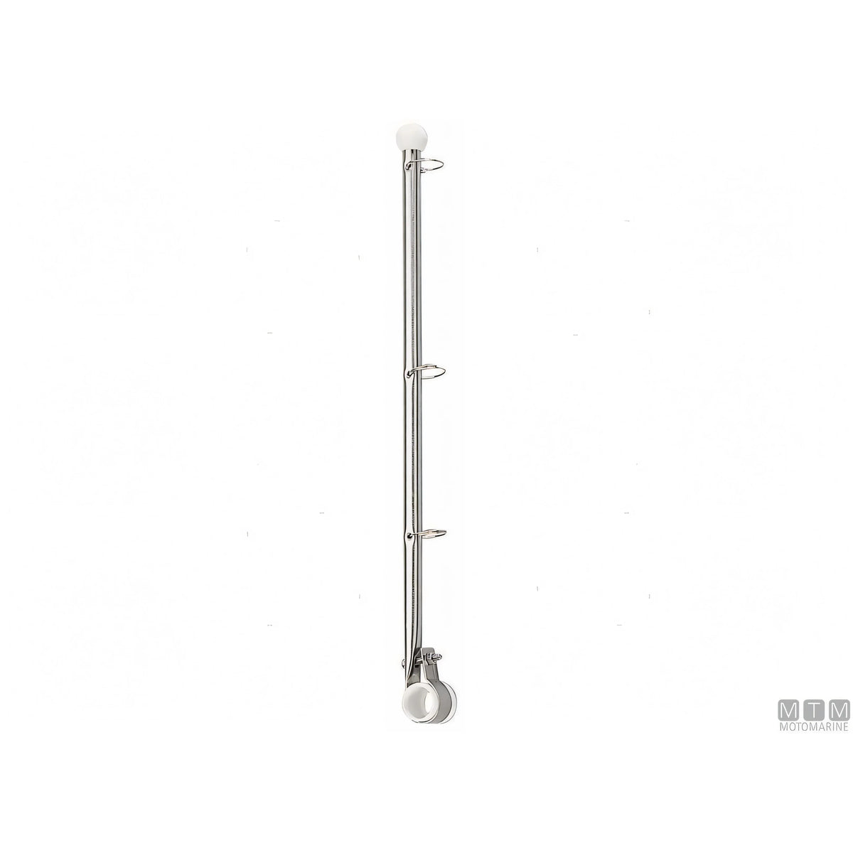 Asta portabandiera clamp in acciaio inox color acciaio, altezza 380 mm, con morsetto per tubi Ø 22-25 mm