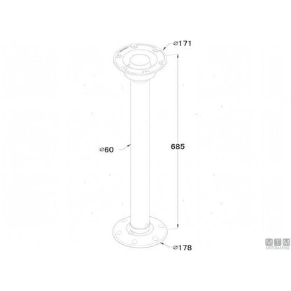Motomarine Supporto Tavolo Twist Lock alluminio anodizzato nero — vista 4