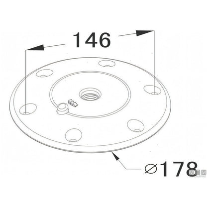 Motomarine Supporto Tavolo Twist Lock alluminio anodizzato nero — vista 5