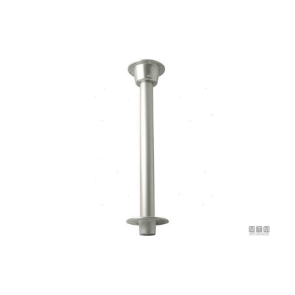 Base supporto tavolo in alluminio argento Ø 55 mm con flangia superiore e inferiore, colonna cilindrica