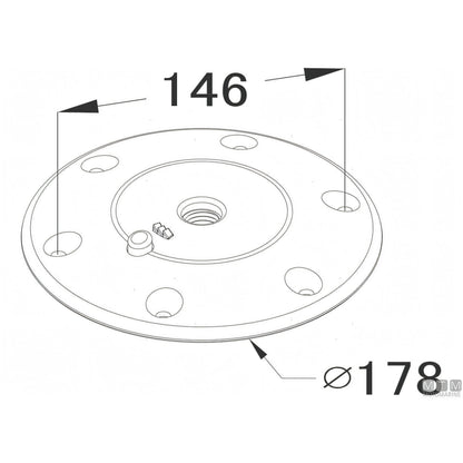 Motomarine Supporto Tavolo Twist Lock alluminio anodizzato nero — H 70 cm