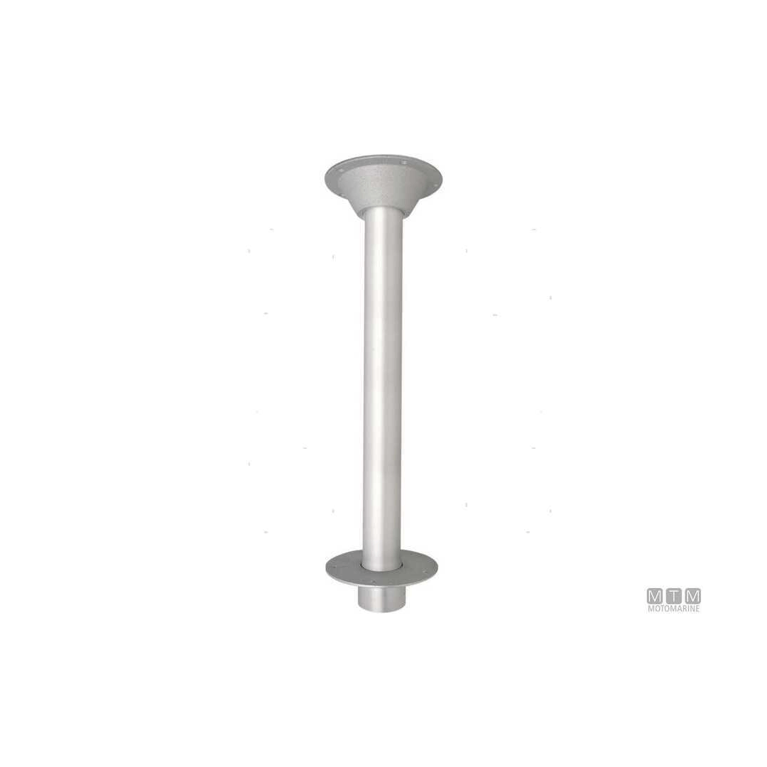 Base supporto tavolo in alluminio grigio anodizzato con colonna cilindrica Ø 59 mm e flangia superiore