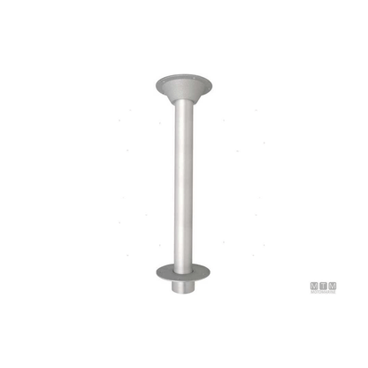 Base supporto tavolo in alluminio grigio anodizzato con colonna cilindrica Ø 59 mm e flangia superiore