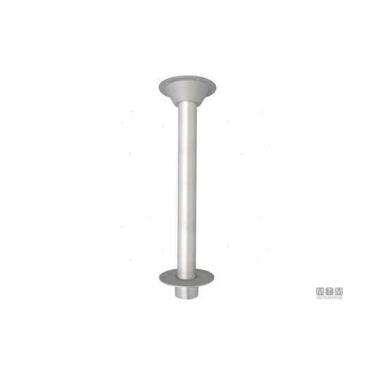Base supporto tavolo in alluminio grigio anodizzato con colonna cilindrica Ø 59 mm e flangia superiore