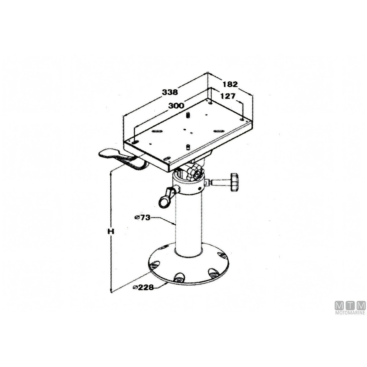 Motomarine supporto sedile Master regolabile in alluminio anodizzato — Alluminio