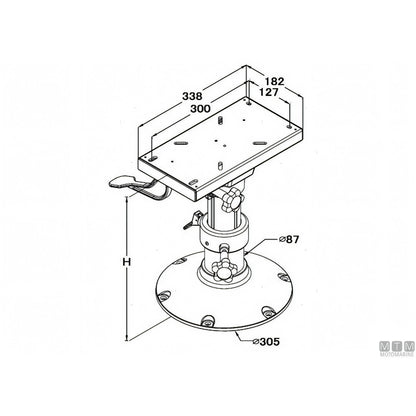 Supporto sedile regolabile Ocean in alluminio — H 435-635 mm