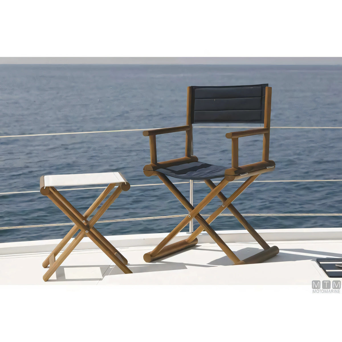 Marine Business sgabello pieghevole in teak con tessuto Olefina — vista 3
