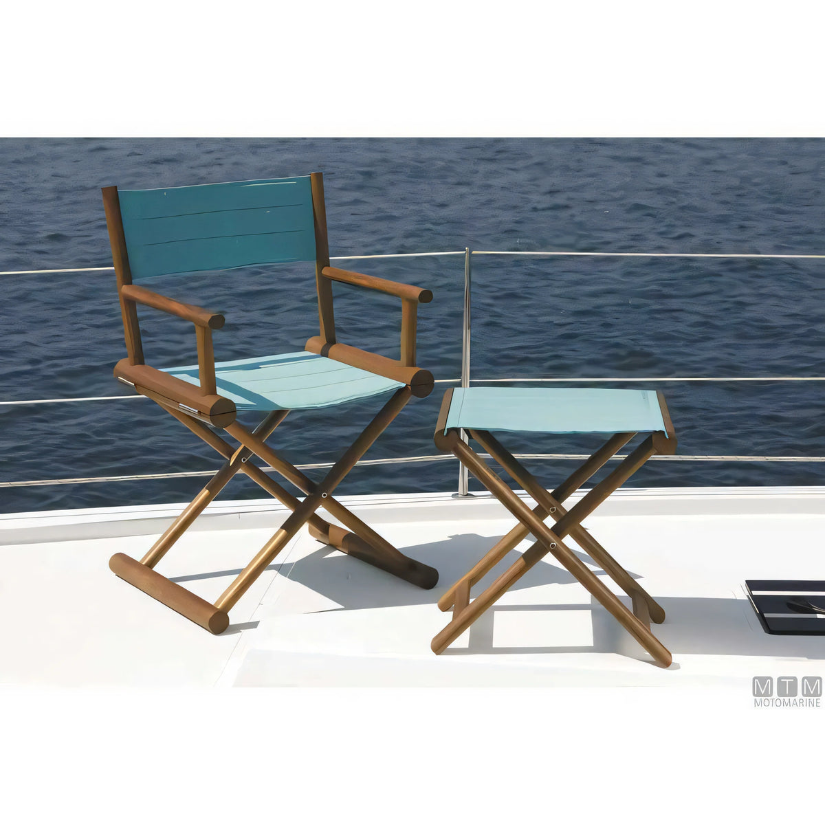Marine Business sgabello pieghevole in teak con tessuto Olefina