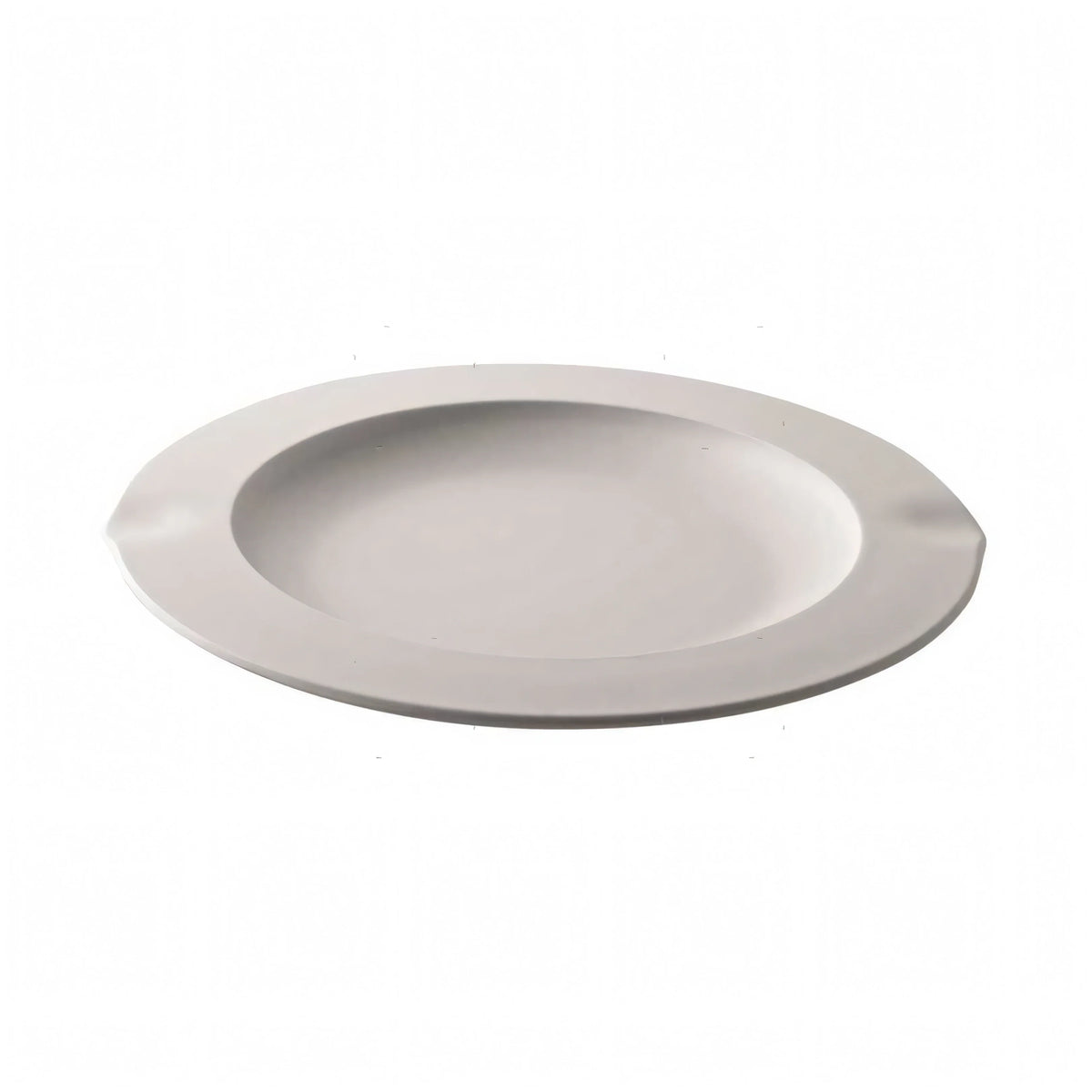 Piatto soup VENTI4 in melamina satinata bianca, design ovale con bordo rialzato