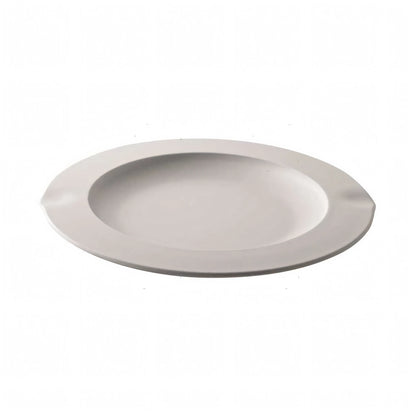 Piatto soup VENTI4 in melamina satinata bianca, design ovale con bordo rialzato