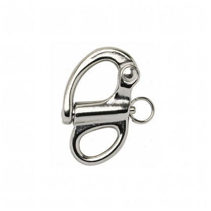 Moschettone a sgancio rapido occhio fisso in acciaio inox AISI 316 lunghezza 55mm.