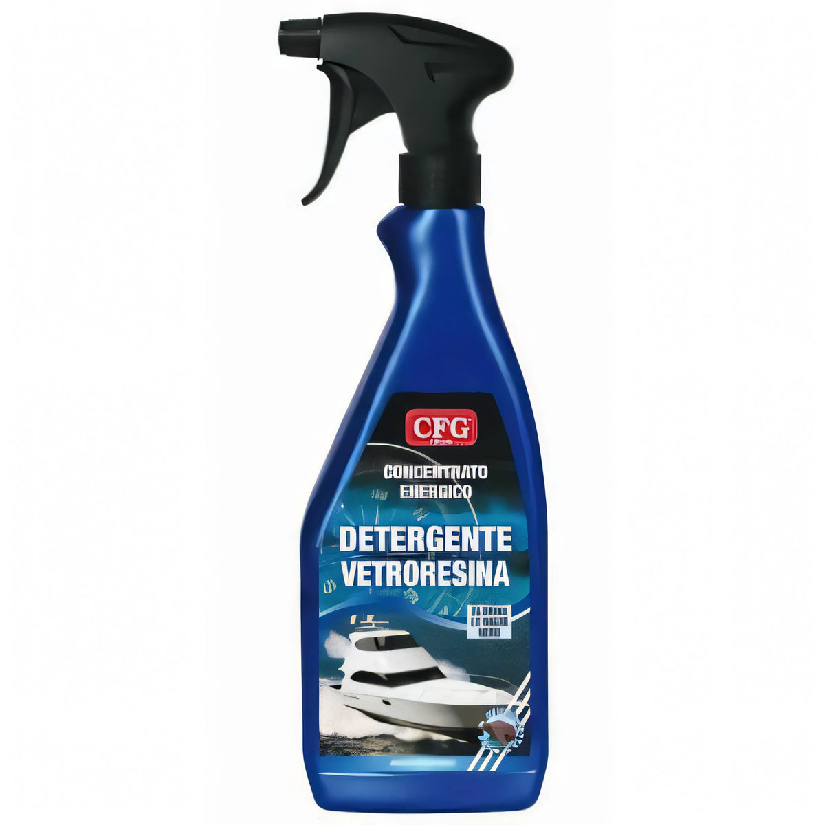 Flacone spray blu CFG Detergente Vetroresina 750ml concentrato per barche