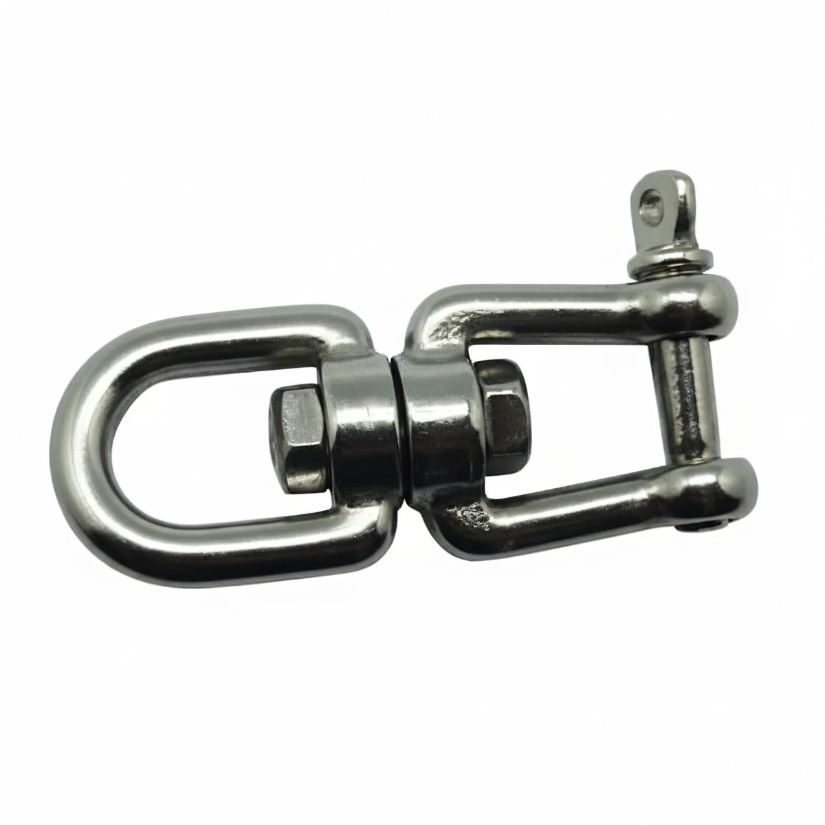Girella occhio-forcella Ø 13 mm in acciaio inox AISI 316 lucido, connettore girevole nautico