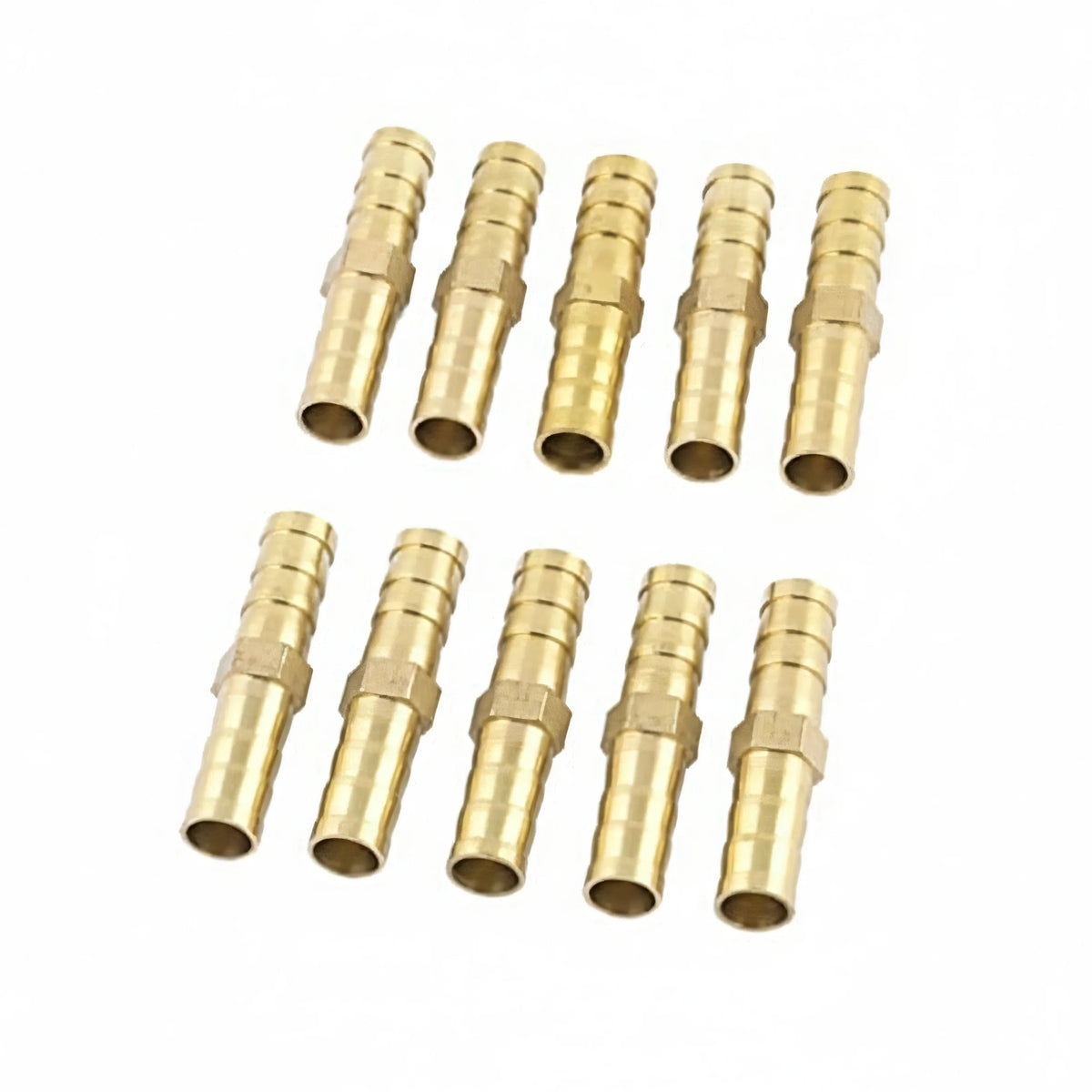 Raccordi portagomma innesto tubo carburante Ø 8mm in ottone dorato, set 10 pezzi